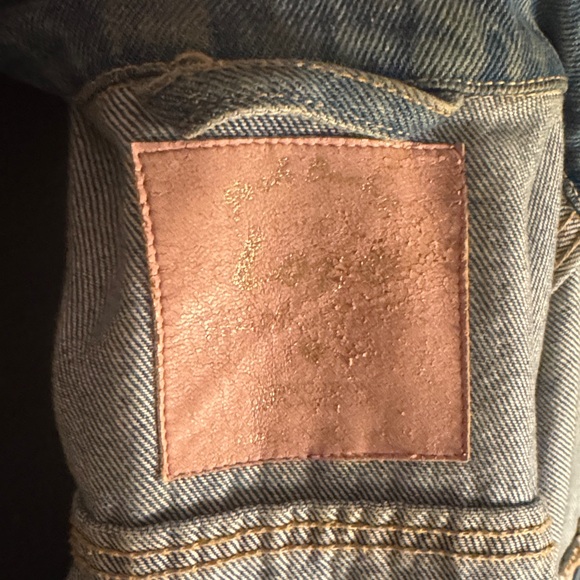 Women's Blue Jean Jacket with Graphic Design - Picture 8 of 11